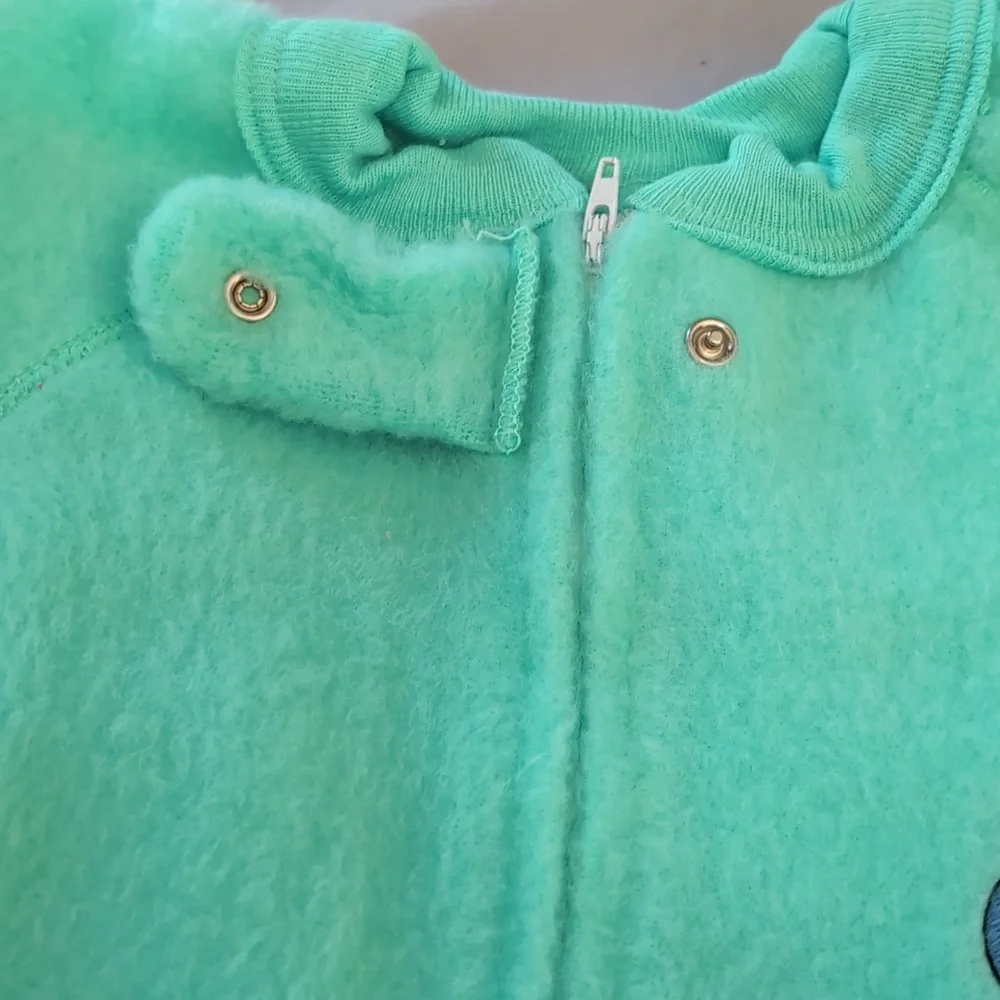 Vintage Children's Size 4T Paddington Bear Teal Footed Zip Up Pajamas